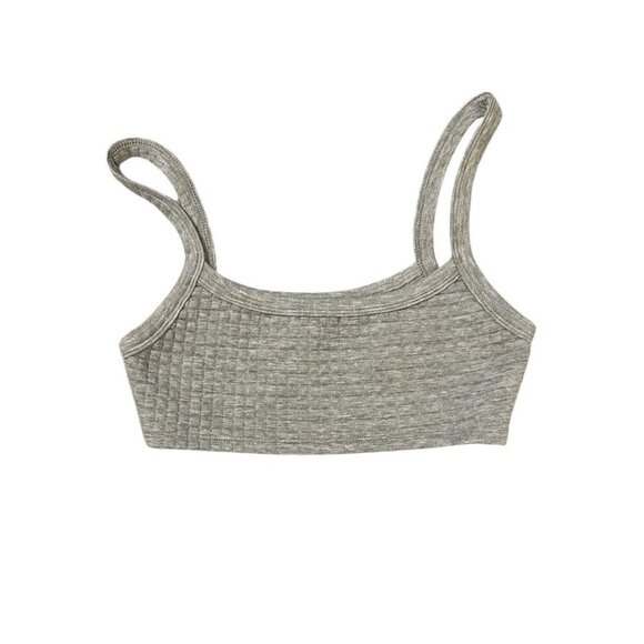 NWT Princess Polly Arabella Soft Waffle Crop Top Cami Size 4 Grey Zipper - Picture 2 of 6